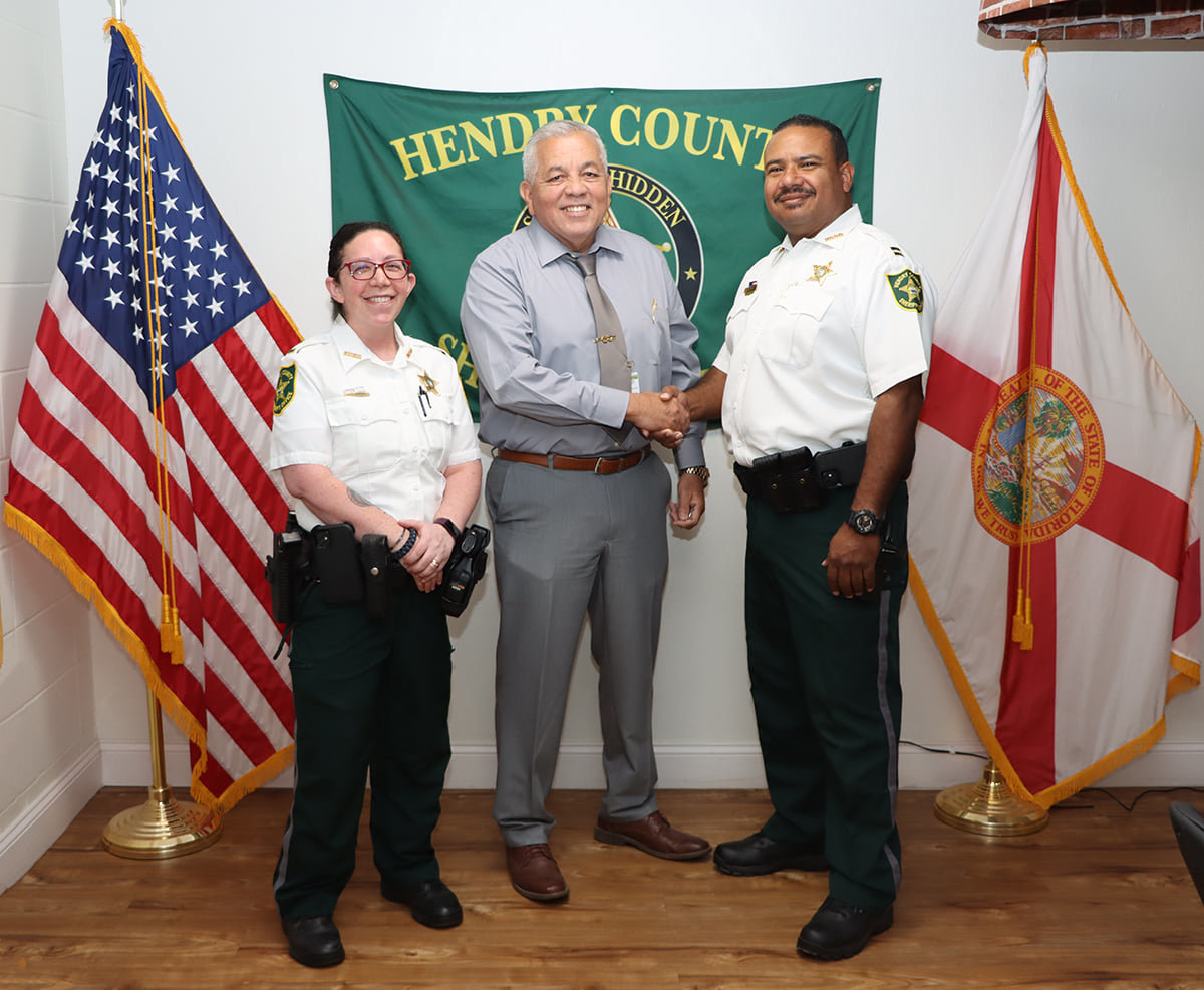 Left to right are Lt. L. Larkins, Pascual Sierra and Capt. J. Reyes